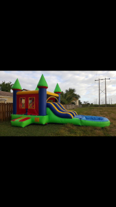 Water bounce house with slide