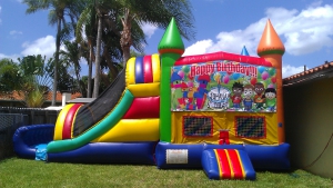 Jump house with slide