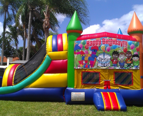 Jump house with slide
