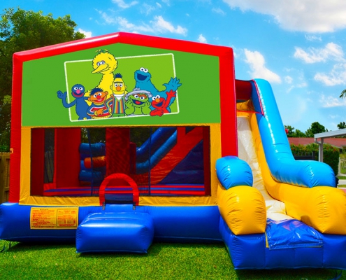 Sesame Street bounce house Moon bounce and slide